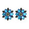 Trend Crystal Flower Studs With Electroplated Alloy And Gold Ear Pins For Women