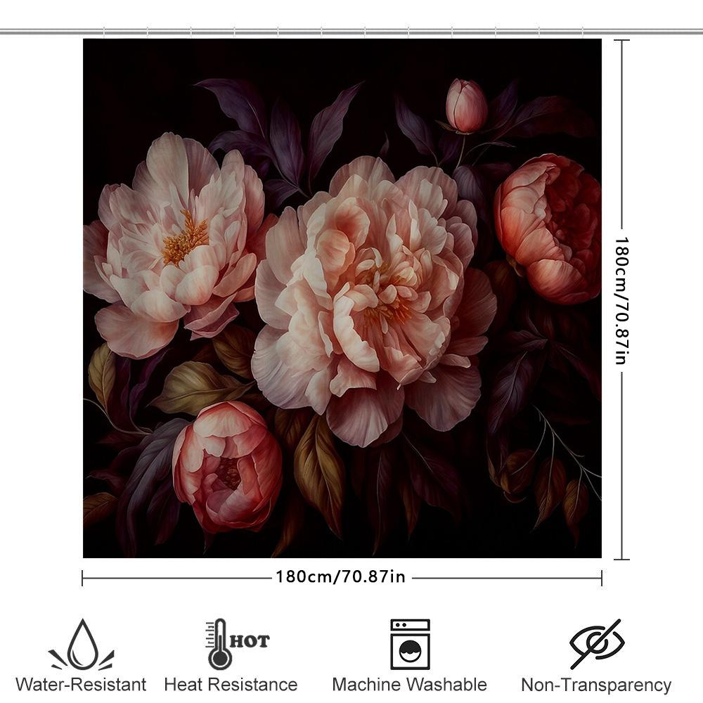 Floral Shower Curtain Botanical Flower Pattern Vintage Nature Bathroom Decor Farmhouse Rustic Home Textile Wall Hanging Tapestry