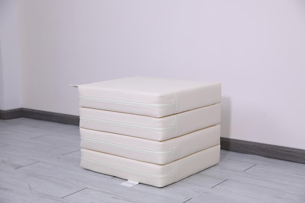 Gymnastic Mattress Satellite Pu 100X100X10 Cm - Four-Piece White