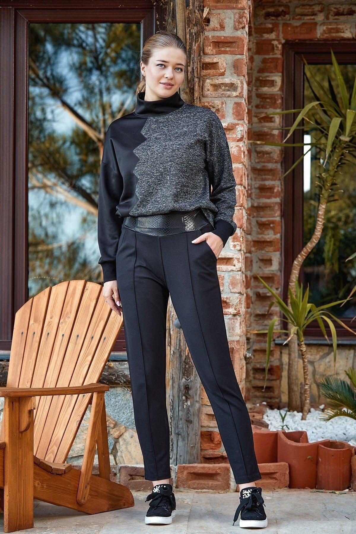 

23321 Комплект из 2 кожаных деталей со спортивным воротником-стойкой