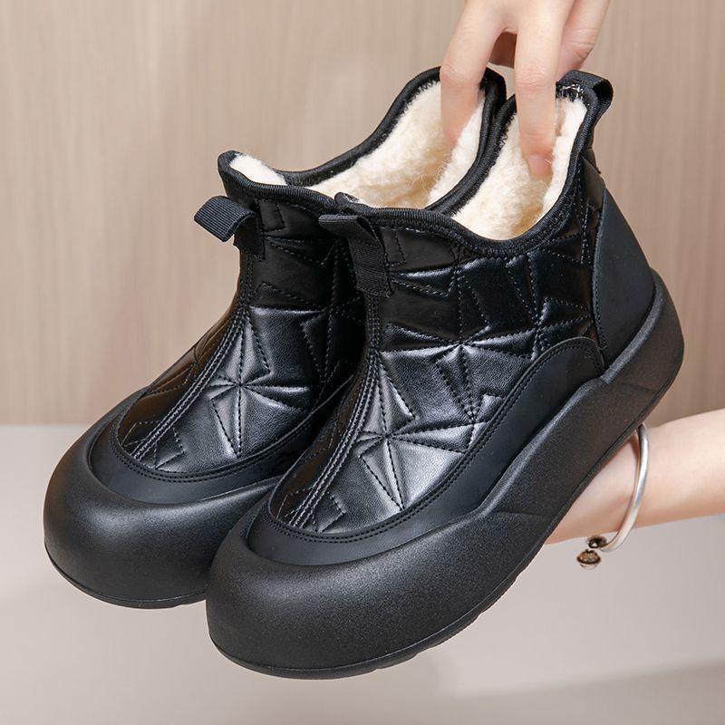 Winter Wool Thick-soled Heightening Snow Boots High-top Light Casual Women's Shoes Velvet Thickened Cold-proof Cotton Boots