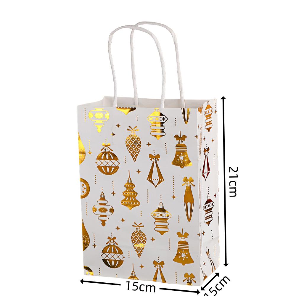 StoBag metallic foil christmas gift wrapping bags for sweets luxury reusable holiday tree snowflake reindeer bell party favors