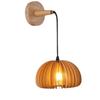 Pumpkin Shape Wooden Wall Light With Led Bulb And Contemporary Design For Home Bedroom And Lounge