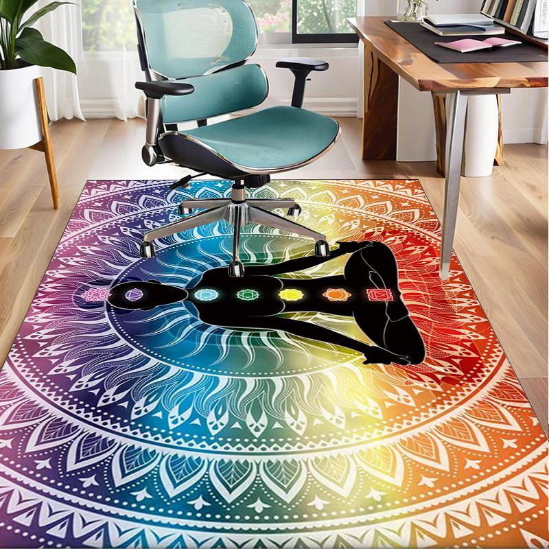 Moonlit Meditation Office Rug Chair Mat, Entryway Carpet, Suitable for Front Door, Bedroom, Living Room, Desk, Holiday Gift