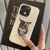 Phone Case For iPhone 17 16 15 14 13 12 11 XS X XR 7 8 Plus 17 Pro Max 16E Air Shockproof Bumper Cover Soft and Cute Cat Pattern