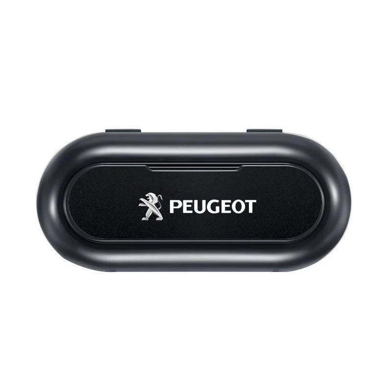 

For Peugeot Car Sun Visor Glasses Storage Box Holder Organizer Accessories For Peugeot 206 308 307 208 207 3008 2008 508 407 301 коричневый