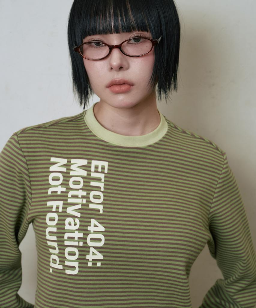 Lujeoseukeulleob Striped Layered Long Sleeve T-Shirt Olive