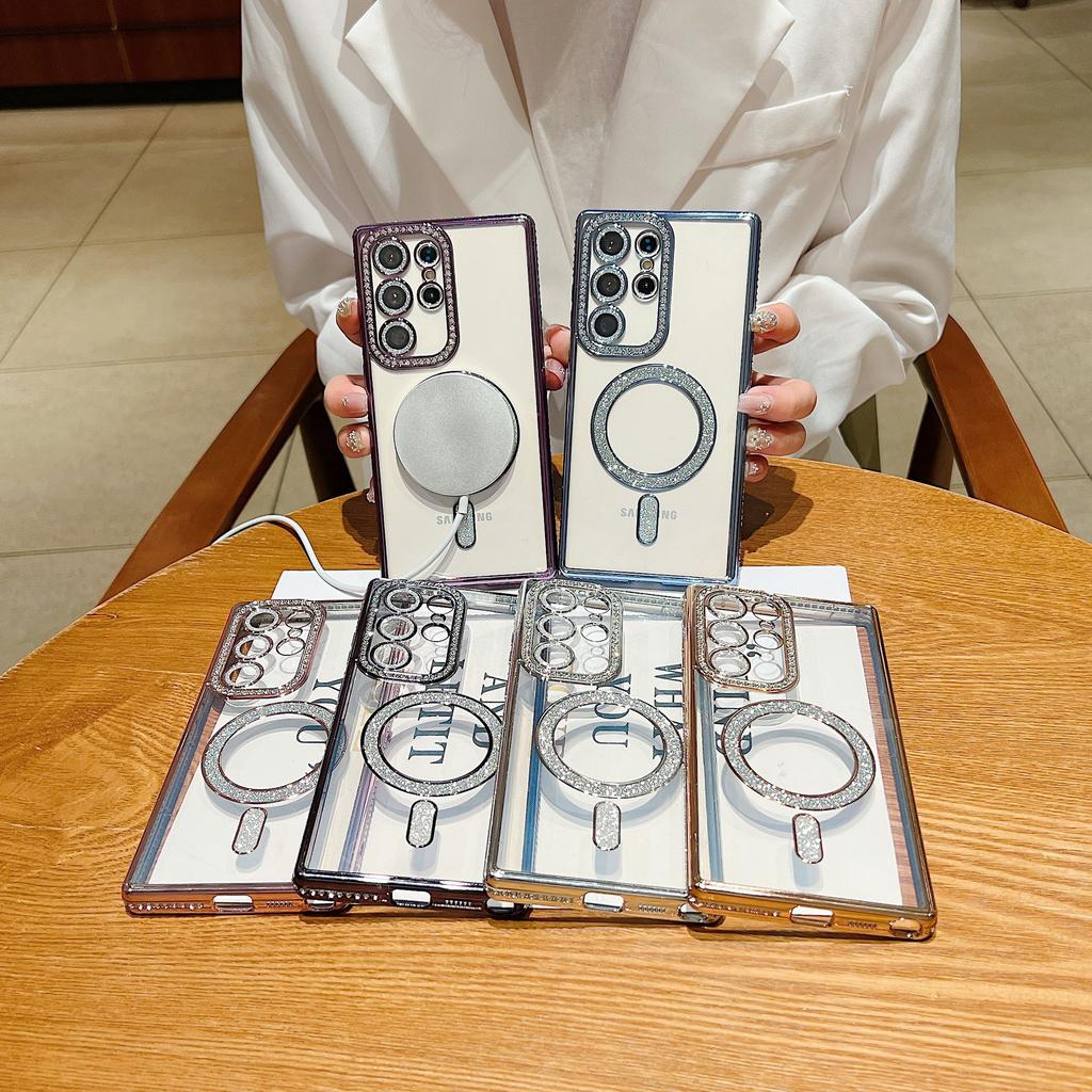 Samsung S24 Ultra Case S23 Diamond Enclosed A54 Full Inclusive Protective Case Wireless Charging