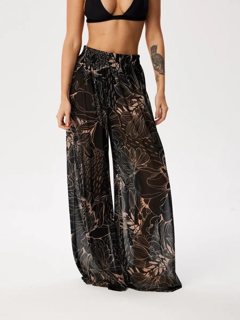 Women's Sun-Proof Mesh High-Waisted Chiffon Casual Pants