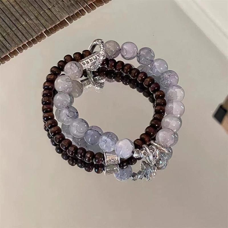 Quartz Agate Bead Natural Stone Beaded Bracelet Lava Rock Tiger Eye Black Onyx Crystal Women Men Yoga Healing Chakra Jewelry