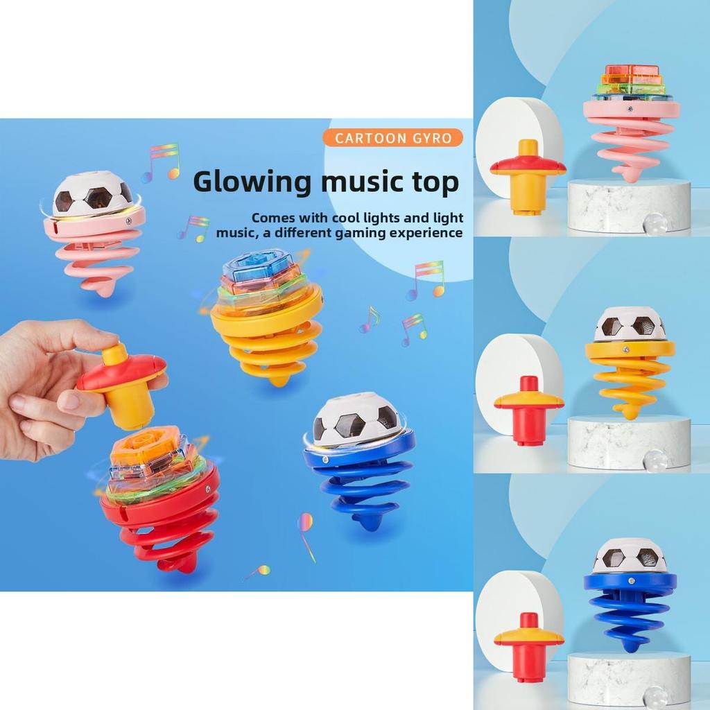 Light Up Music Spring Football Spinner For Kids Parentchild Interactive Toy