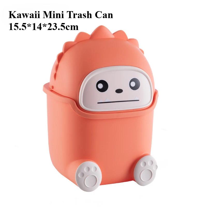 

Мини-мусорный бак Kawaii, настольный мусорный бак для домашнего офиса, мусорный бак с героями мультфильмов, милый мусорный бак, домашнее украшение для детской комнаты оранжевый