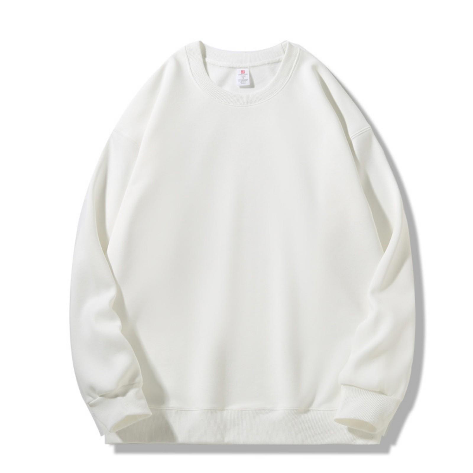 Мужские толстовки на подкладке Премиальные толстовки из флиса большой плотности Пуловеры Толстые термотолстовки XL белый