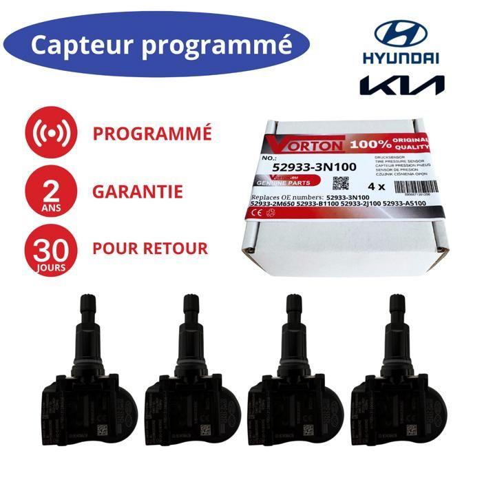 Kit 4 capteurs TPMS programmés 433 MHz pour KIA & HYUNDAI (Ceed II, ProCeed, Carens IV, Picanto II, Optima, Sorento, Venga)