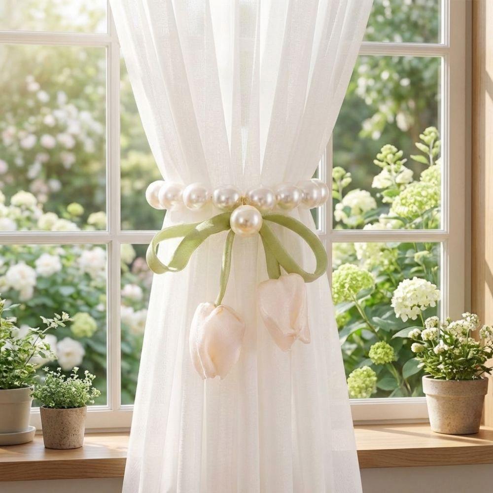 Adjustable Magnetic Buckles Curtain Tiebacks Romantic Curtains Tie Rope  Living Room