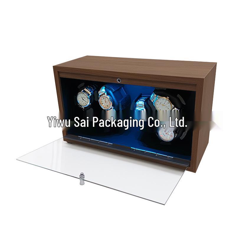 Carbon Fiber Pattern 6-Watch Automatic Winder Box for Home Use