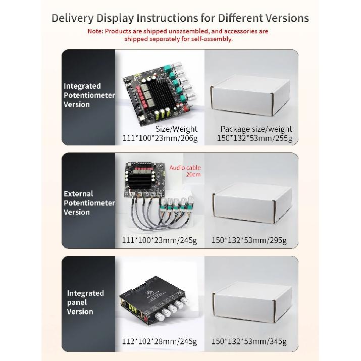 ST21PRO TPA3221 Bluetooth 5.0 2.1 Channel Power Audio Stereo Subwoofer Amplifier Board 100WX2+200W TREBLE Bass note tuning AMP