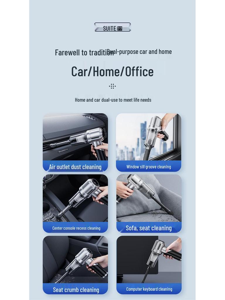 Sui Tu 4-in-1 Car Vacuum: Multifunctional Blow, Suck, Pump, and Portable Dust Blower