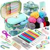 87-Piece Beginner Crochet Set, Plastic Sewing Needle Sewing Mark Storage Bag Knitted Material Package