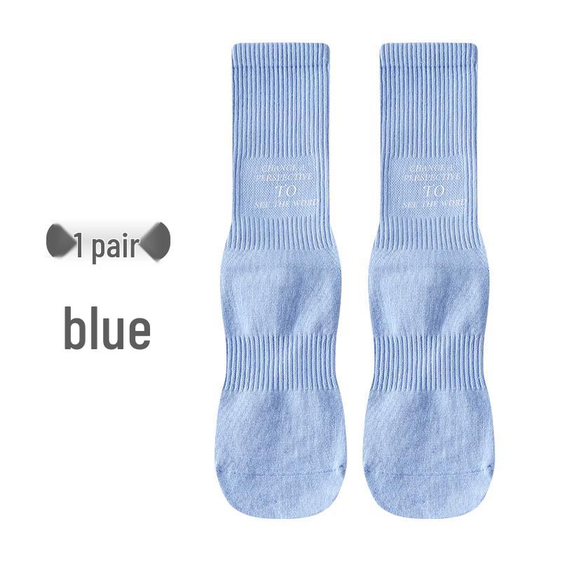 Chaussettes de Yoga Mi-Mollet Antidérapantes pour Femmes pour Saut à la Corde en Intérieur et Pilates - Printemps/Automne