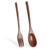 10Pcs/Set Food-grade Forks and Spoons Set Reusable Smooth Wooden Tableware Set Brown Non-slip Portable Cutlery Set Kitchen Use