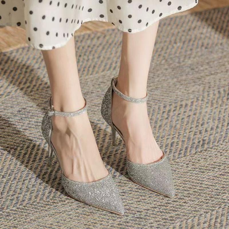Fashion 2025 New Summer Sexy Nightclub Pole Dancing Women Pumps Fashion Glitter Sequined Elegant Party Wedding High Heels Shoes