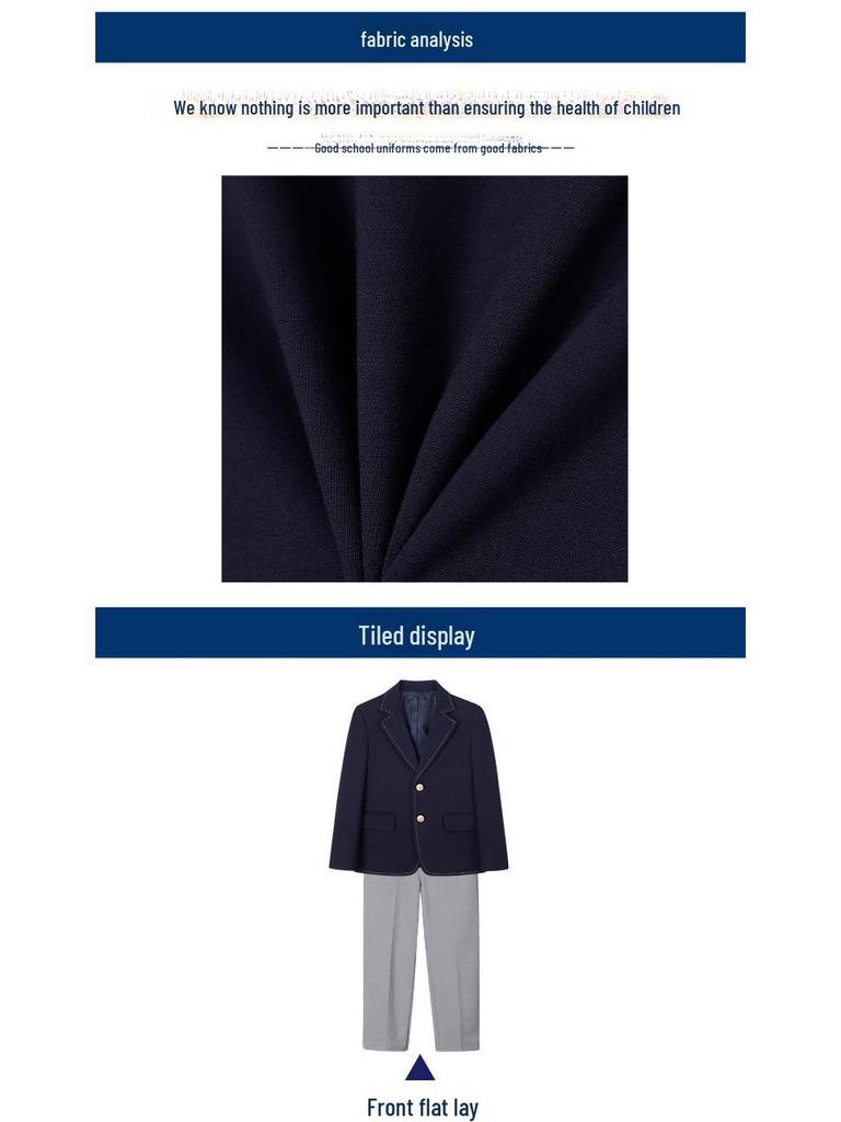 British Style Kindergarten Uniforms: Children's Formal Suit Jackets for Boys and Girls