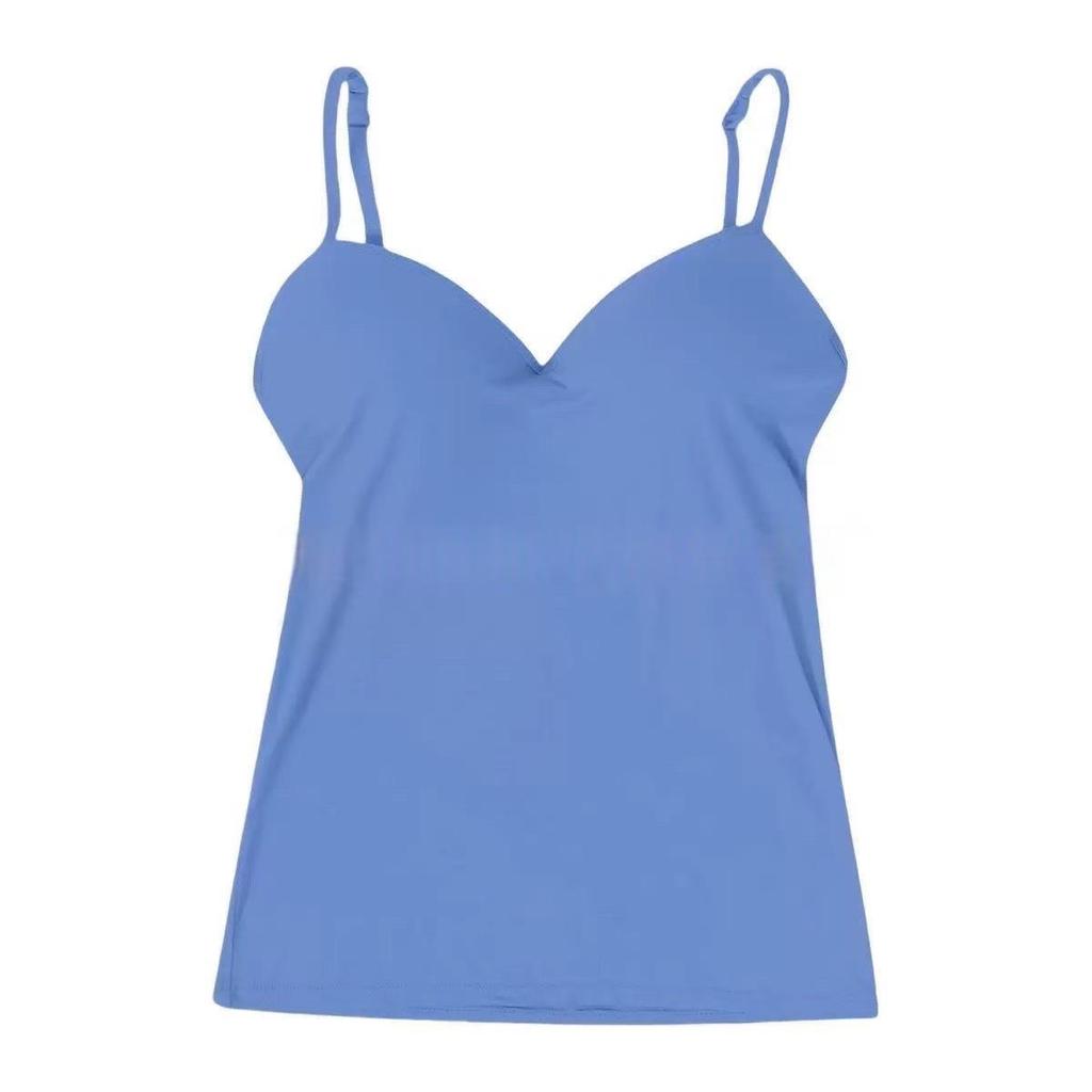 Plus-Size Women's Backless V-Neck Modal Camisole with Built-in Bra for Yoga