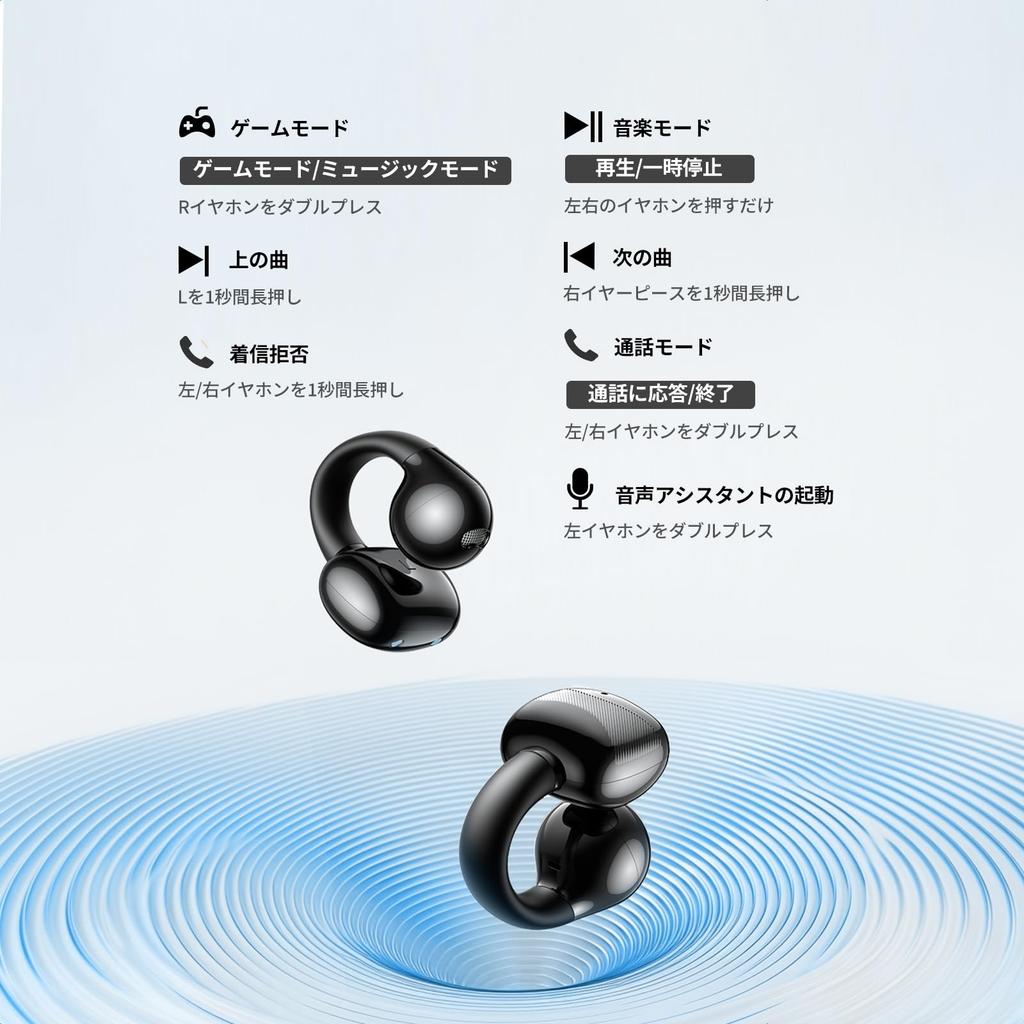 UGREEN Wireless Bluetooth Ear Cuffs with and AI Noise Cancellation for Fully IPX5 Up To 30 Hours of Earbuds 5.4 Hi-Fi Sound, ENC, Calls. [Open-Ear,