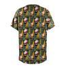 Women's Fashion Printed Short Sleeve V Neck Pattern Tops Pocket Working T-shirts