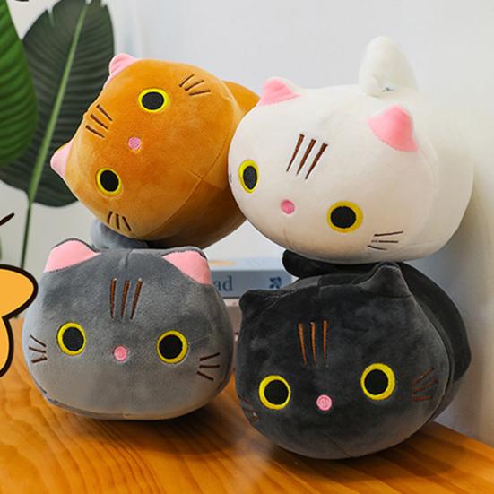 Cat Doll Plush Toy Stress Relief Soft Fluffy PP Cotton Fabric Huggable Animal Pillow Doll Snuggly Sensory Toy