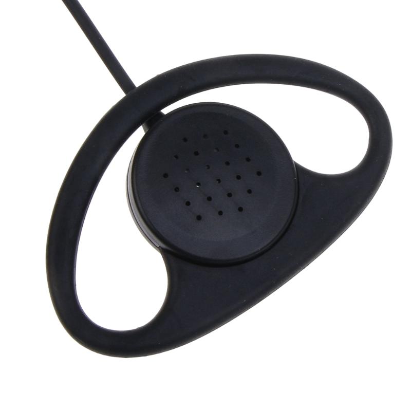 D-shaped Headphone Receiver/Listen Only 3.5mm Headset Earpiece Fitting Right/Left Ear Suitable for Walkie-Talkie ABS