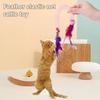 Cat Teaser Spring Toy with Bell Interactive Stretchable Spring Tube Cat Feather Toy for Indoor Cats Kittens Exercise Chewing Swatting Biting