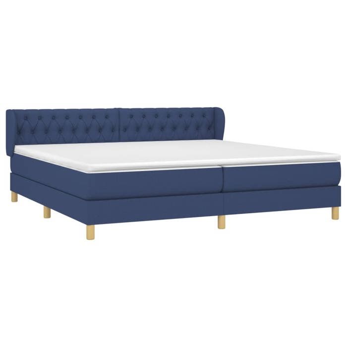 Maison Exclusive - Sommier à lattes de lit avec matelas Bleu 200x200 cm Tissu