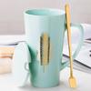 Nordic Ceramic Coffee Mug with Lid and Spoon