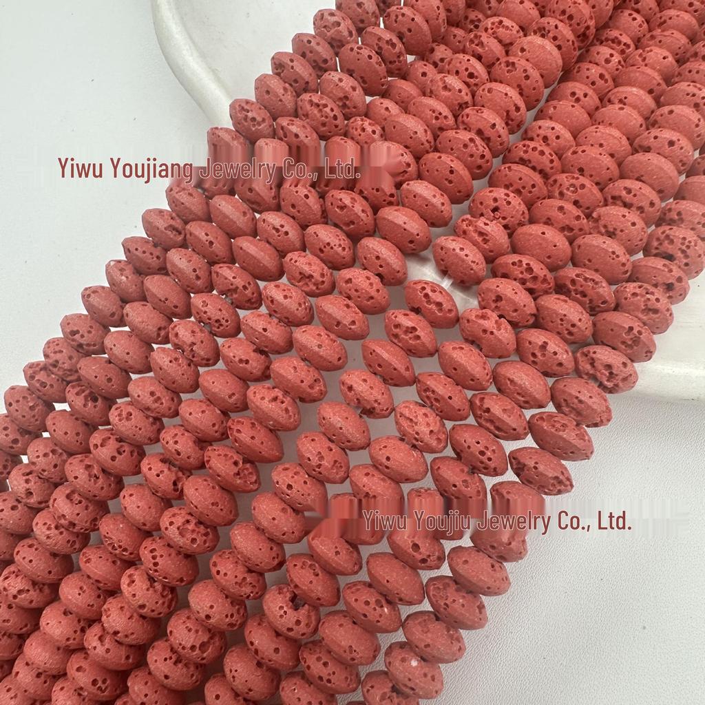 Solid Color Lava Stone Abacus Bead Bracelet Necklace DIY Jewelry Accessories