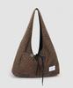 Atil Studio Leopard Denim Patch Pocket Hobo Shoulder Bag _Mocha