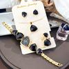 Color Diamond-set Irregular Special-shaped Watch Necklace Ring Earrings Four-piece Set Gift Watch