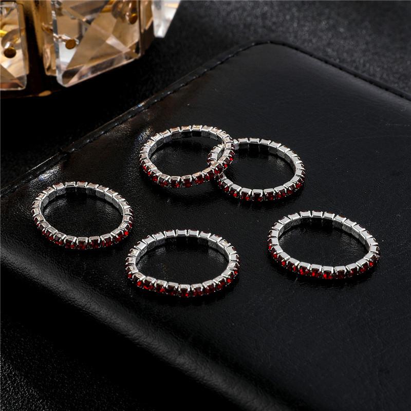 Single Row Rhinestone Ring, Elastic Ring, Diamond-Set Ring, Mixed Batch Elastic Ring