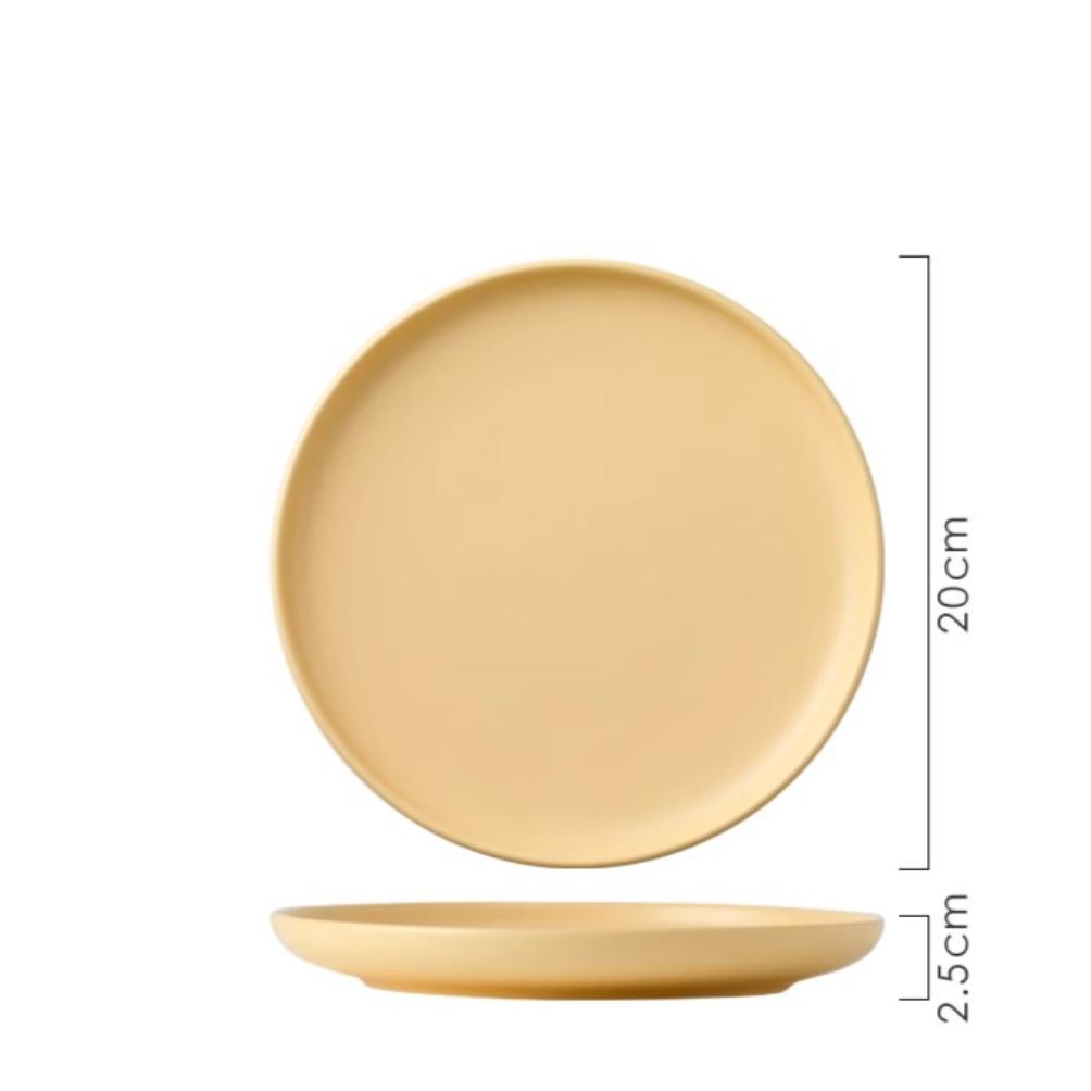 Keramik Runde Form Creme Farbe Teller Essgeschirr Sets Große Kapazität Teller Dessert Salatteller Schönes Tischgeschirr Tischservice