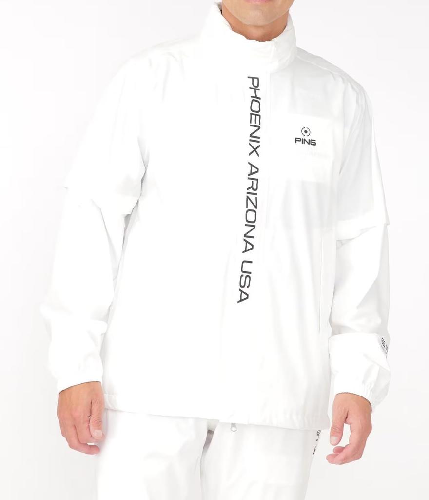 A continuing standard waterproof and breathable rainwear set Golf rain gear M [Ping Apparel] item, men's (2-way, windproof) / / 621-3988201 030_White