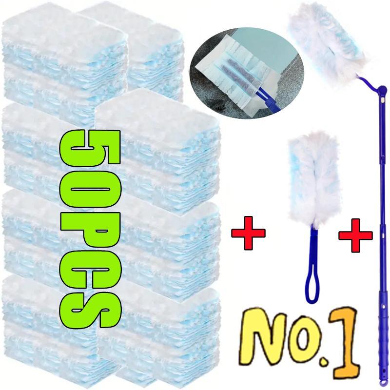 New 50-10PCS Dusting Brush Disposable Electrostatic Absorbent Fiber Duster Air-condition Car Furniture Cleaning Duster Set Tools