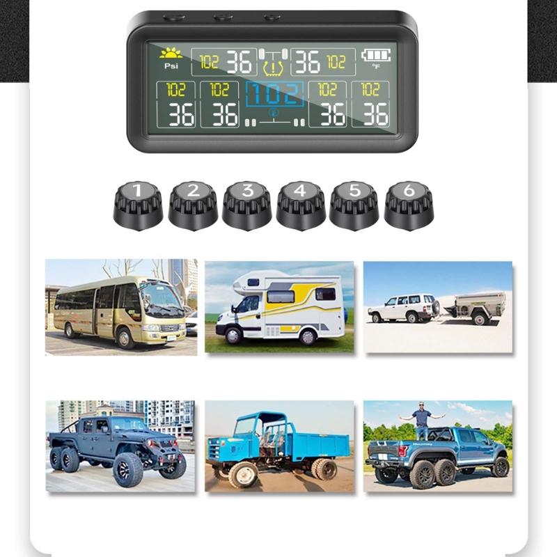 6 Wheels Tire Pressure Monitoring System With Real Time Alerts And Low Power Consumption For Vehicle Safety