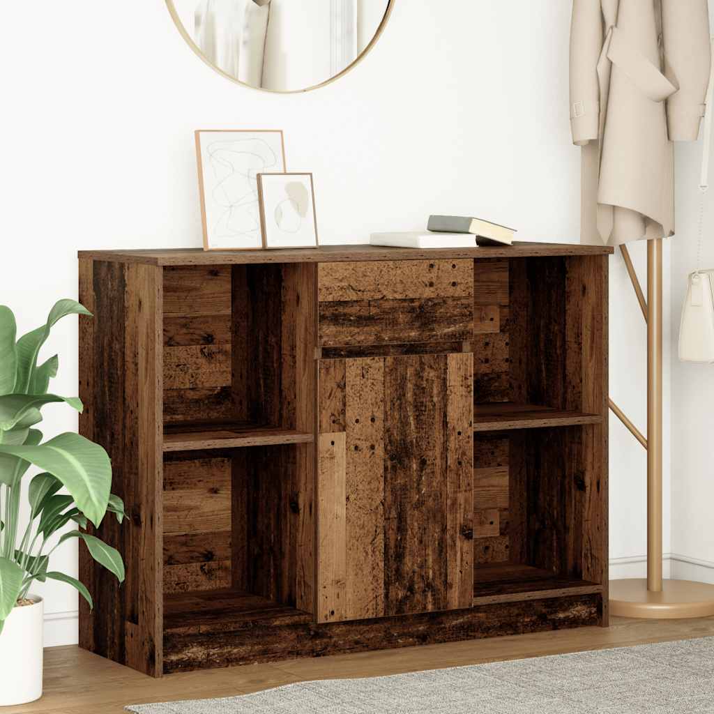 Sideboard with Drawer Rustic Wood Look 101 x 35 x 76 cm Engineered Wood