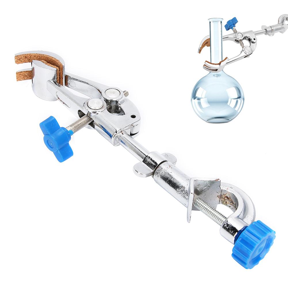 Long Handle Flask Clamp Clip 4 Prong Multifunction Direction Adjustable Laboratory Metal Holder
