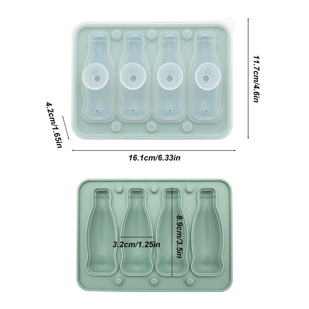 1PC Ice Mold Integrated Ice Mold 4 Grids With Lid Freezing Mould Reusable Popsicle Making Tool Kitchen Gadgets Freezer Trays