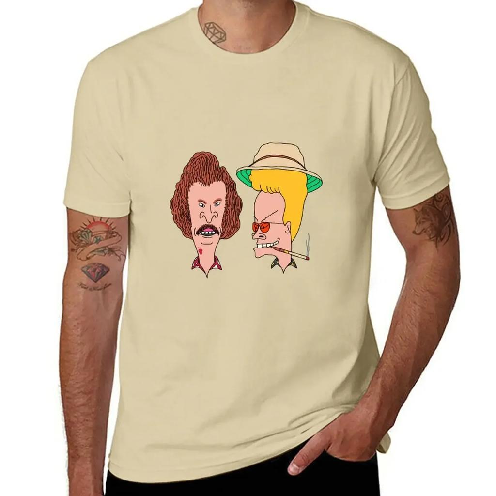 Beavis And Butthead In The Style Of Fear And Loathing In Las Vegas Tshirt Blacks Oversizeds Unisexs Clothing