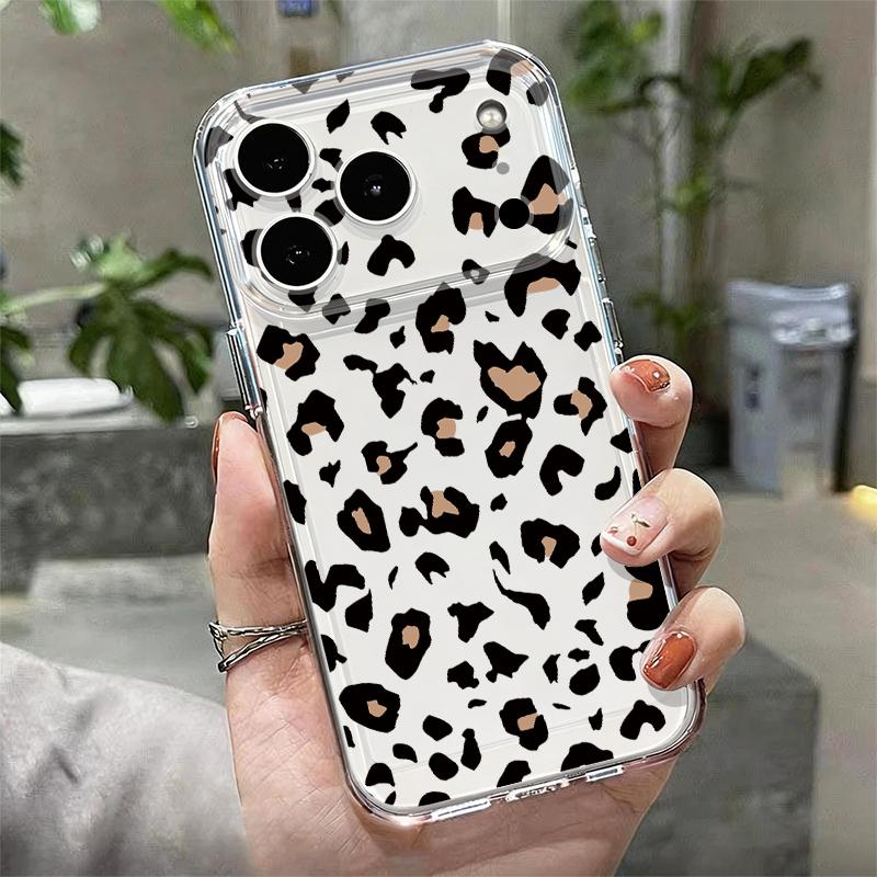 Leopard Print Phone Case For iPhone 17 Pro Max Coque iPhone 16 15 14 13 Pro Max 11 Clear TPU Silicone Soft Cover