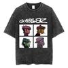 Washed Vintage Rock Band Gorillaz The Now Now Album Graphic Tshirts Men Women Clothing Hip Hop Punk Oversized Crewneck T Shirts