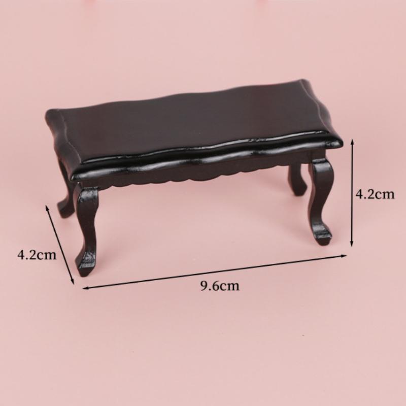 1/12 Scale Coffee Table Tea Table with Drawers Dollhouse Living Room Furniture Ornament Micro Scene Decoration for Doll Homes